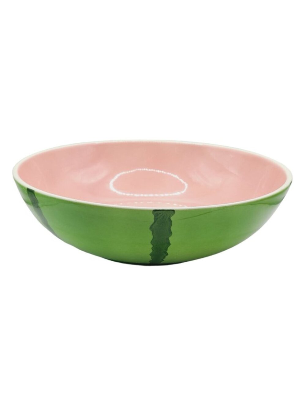 Vtg Watermelon-Inspired Ceramic Bowl Pink Green 11" Fruit-Themed Kitchenware - Picture 2 of 12